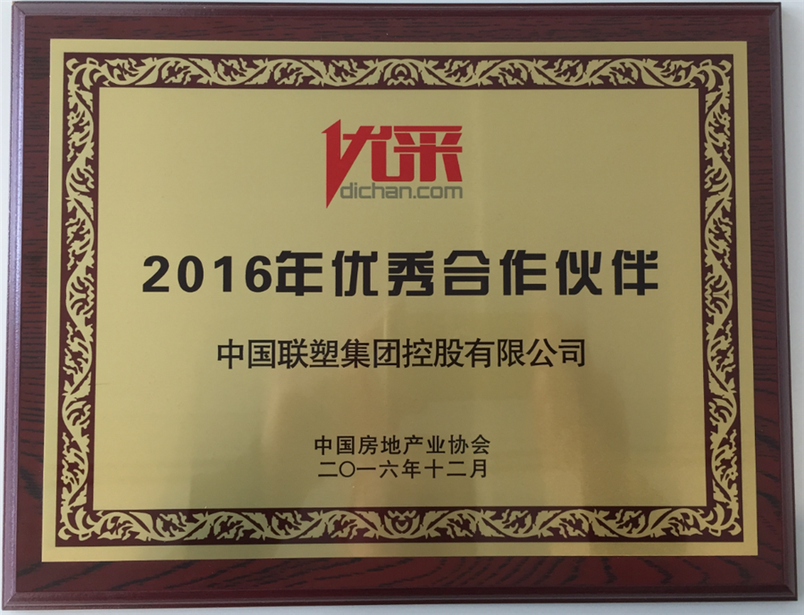 2016年优秀合作伙伴（中国韦德官方网）